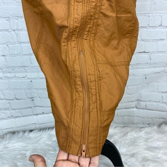 Etcetera Womens Orange Utility Cargo Skirt Side Zip‎ Slit Cotton Blend Size 2 - Picture 6 of 13